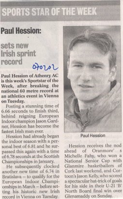 Connacht Tribune - Sports Star Of The Week 2 February 2007