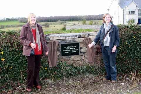 Jill and Siobhan Reilly at Tom's memorial