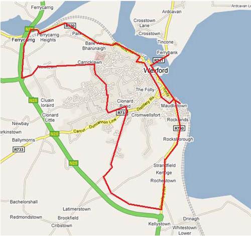 The Wexford Half Marathon Route 2009