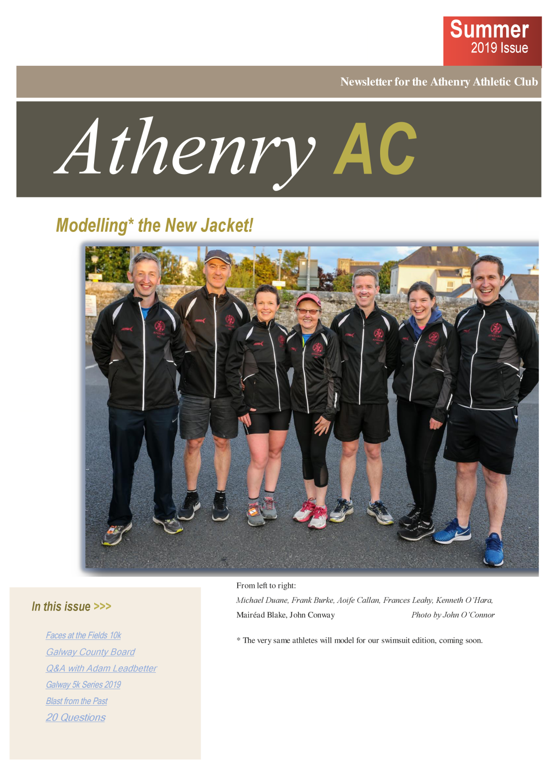 Initial page showing a group with a new Athenry top.